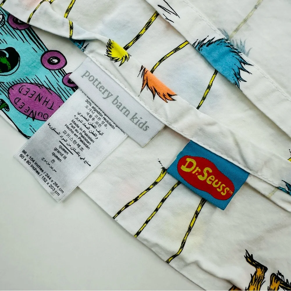 Pottery Barn Kids Dr. Seuss Flat Sheet Queen Size